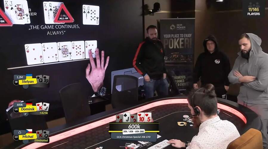 Vyřazení Michala Lískovce na televizním stole Grand Casina Aš