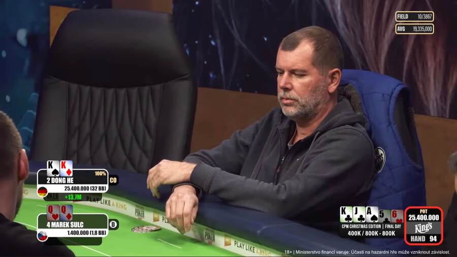 Marek Šulc ve finále Czech Poker Masters v&nbsp;King’s Casinu Rozvadov