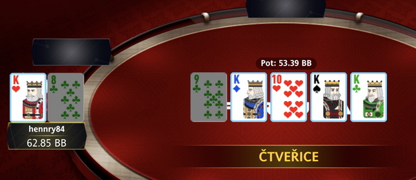 Poslední handa silvestrovského PokerArena.cz Eventu na online herně Fortuna Poker
