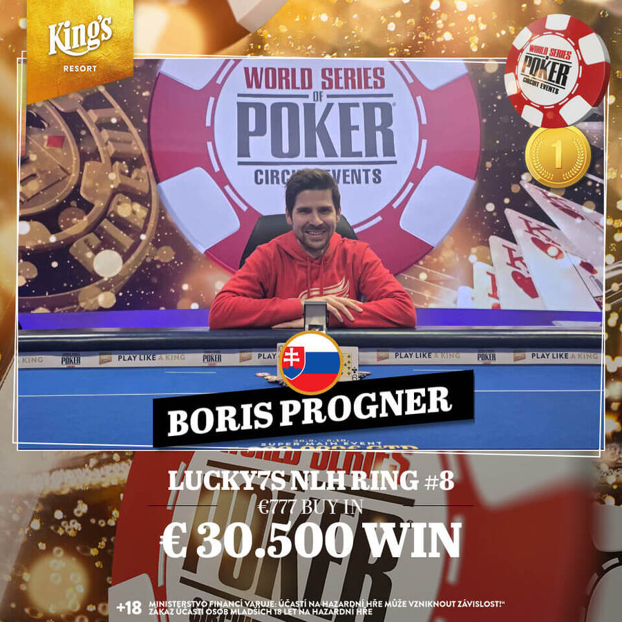 Boris Progner vyhrál v&nbsp;King’s Casinu Rozvadov svůj první WSOP Circuit prsten