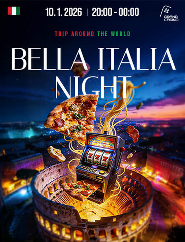 Dnes si v&nbsp;Grand Casinu Aš užijete kromě pokeru Bella ITALIA Night