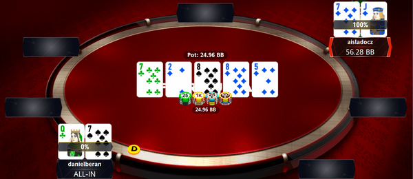 Rozhodující handa PokerArena Mystery – hráči se poslali do all-inu na flopu