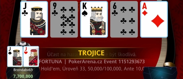 Poslední PokerArena Event na Fortuně ovládl se setem jacků Brondabv69