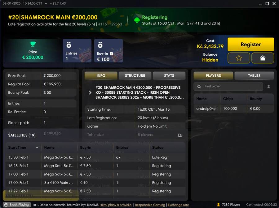 Irish Open Shamrock Series – Main Event