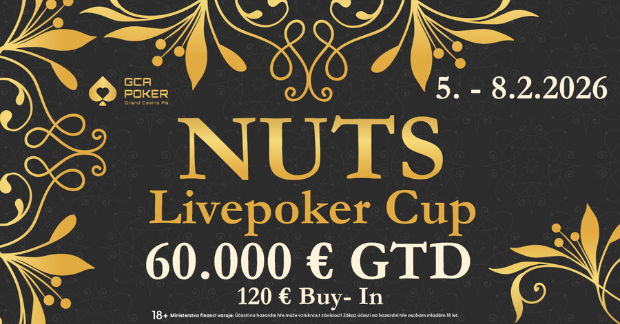 Nuts Livepoker Cup garantuje minimálně €60.000 prize pool