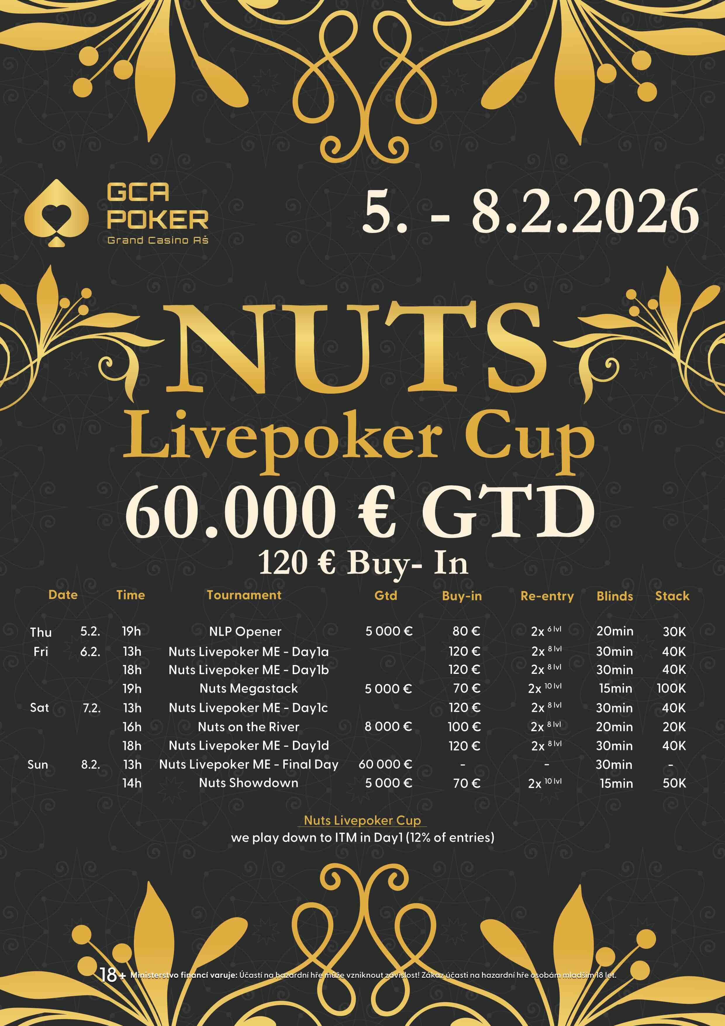 Program turnajů Grand Casino Aš