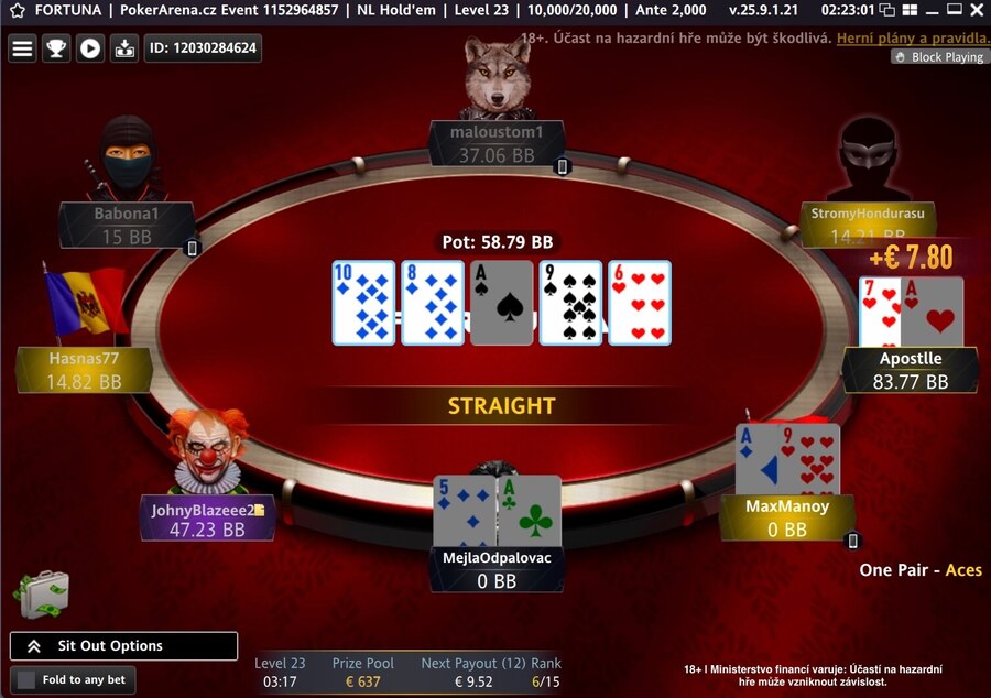 MejlaOdpalovac v&nbsp;PokerArena eventu