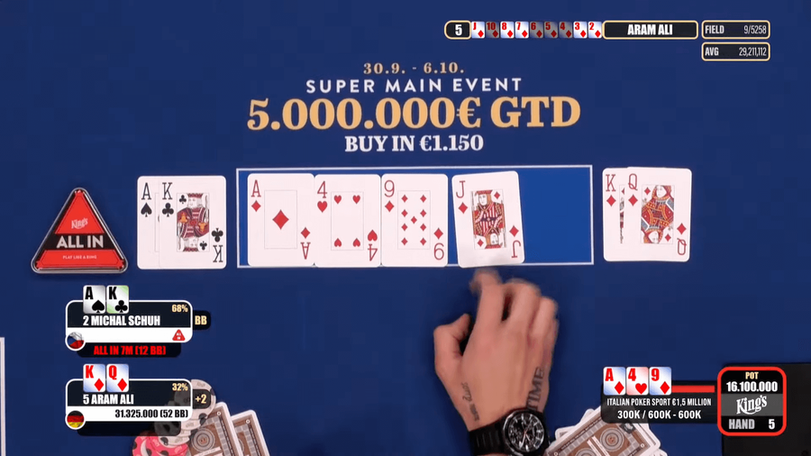 Michal Schuh padl s&nbsp;A-K do K-Qs ve finále IPS Main Eventu v&nbsp;King’s Rozvadov