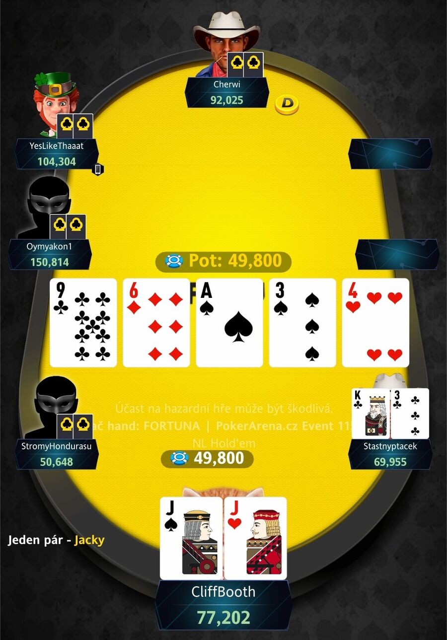 CliffBooth vs. Stastnyptacek v&nbsp;souboji blindů během Fortuna | PokerArena.cz Eventu
