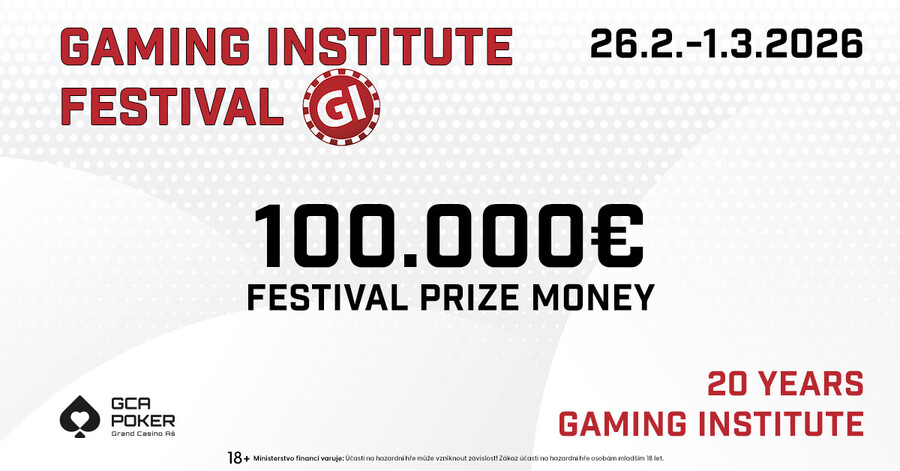 Gaming Institute Festival garantuje minimálně €100.000 v&nbsp;prize poolech
