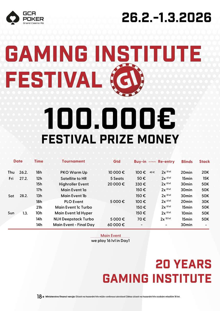 Program turnajů Grand Casino Aš