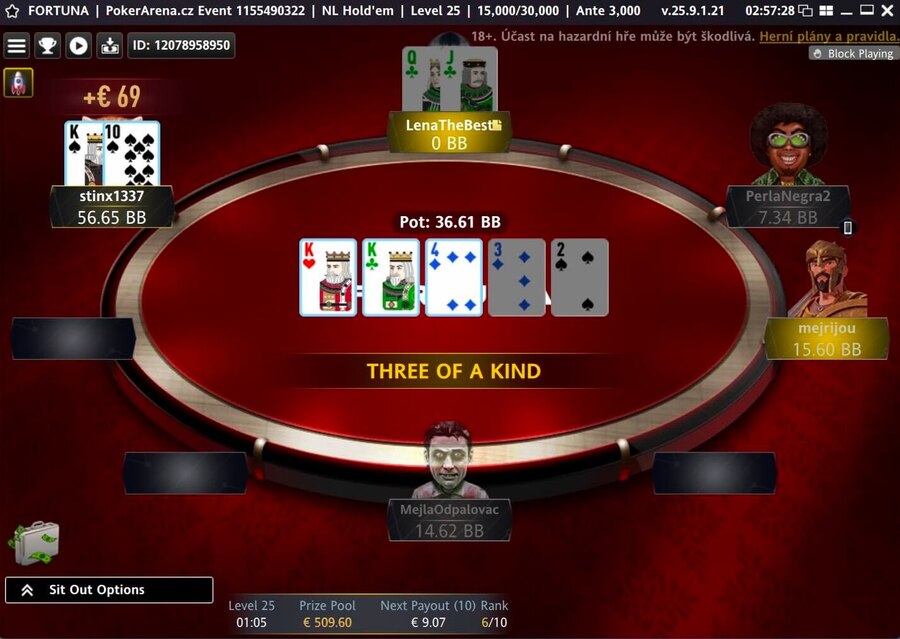 Nejvyšší bounty ve včerejším PokerArena Eventu na Fortuně