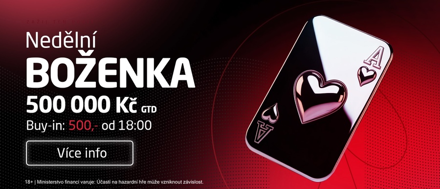 Na Synot Tip Pokeru se hrají satelity do Nedělní Boženky s&nbsp;garancí 500.000&nbsp;Kč