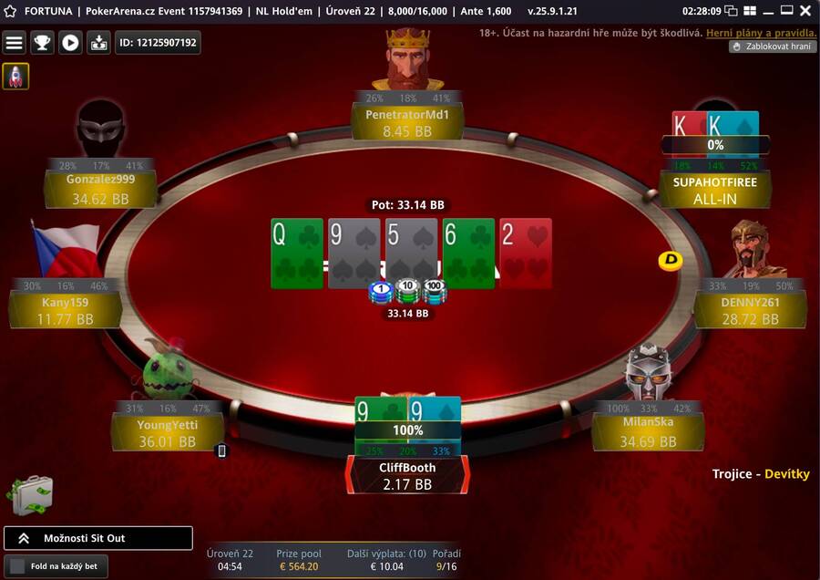 Vítězná handa CliffBootha v&nbsp;PokerArena Eventu