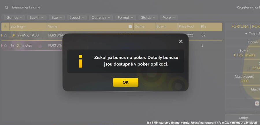 Potvrzení po vkladu