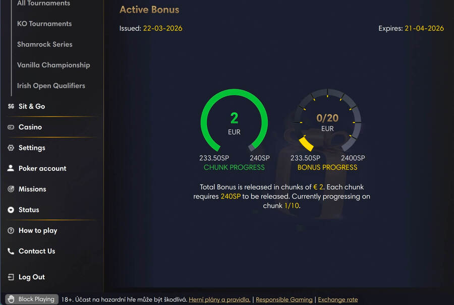 Detaily bonusu na Fortuně