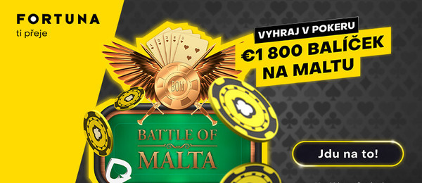 Fortuna nabízí online kvalifikace na pokerový festoval na Battle of Malta