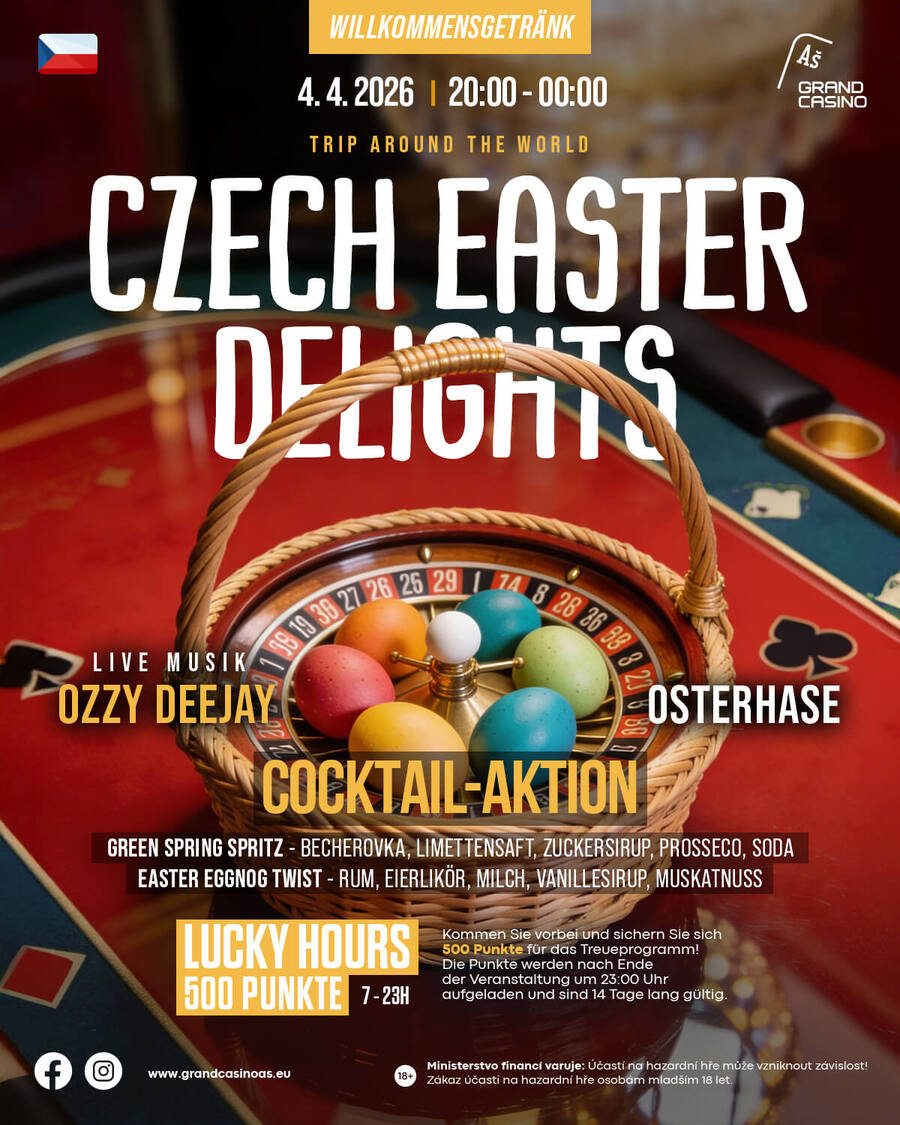 Dnes si v&nbsp;Grand Casinu Aš užijete kromě pokeru také Velikonoční párty