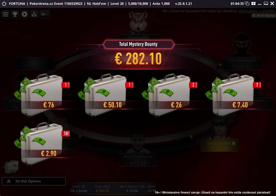 Mystery Bounty odměny v&nbsp;PokerArena Eventu