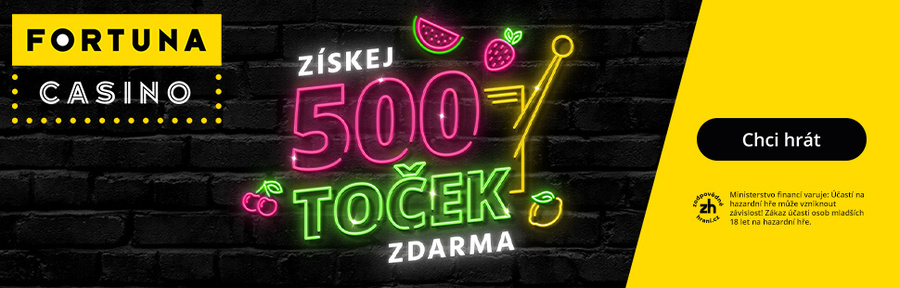 Online casino Fortuna nabízí zdarma 500 volných toček