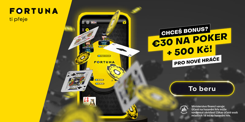 Fortuna promo kód pro pokerové hráče je POKER30
