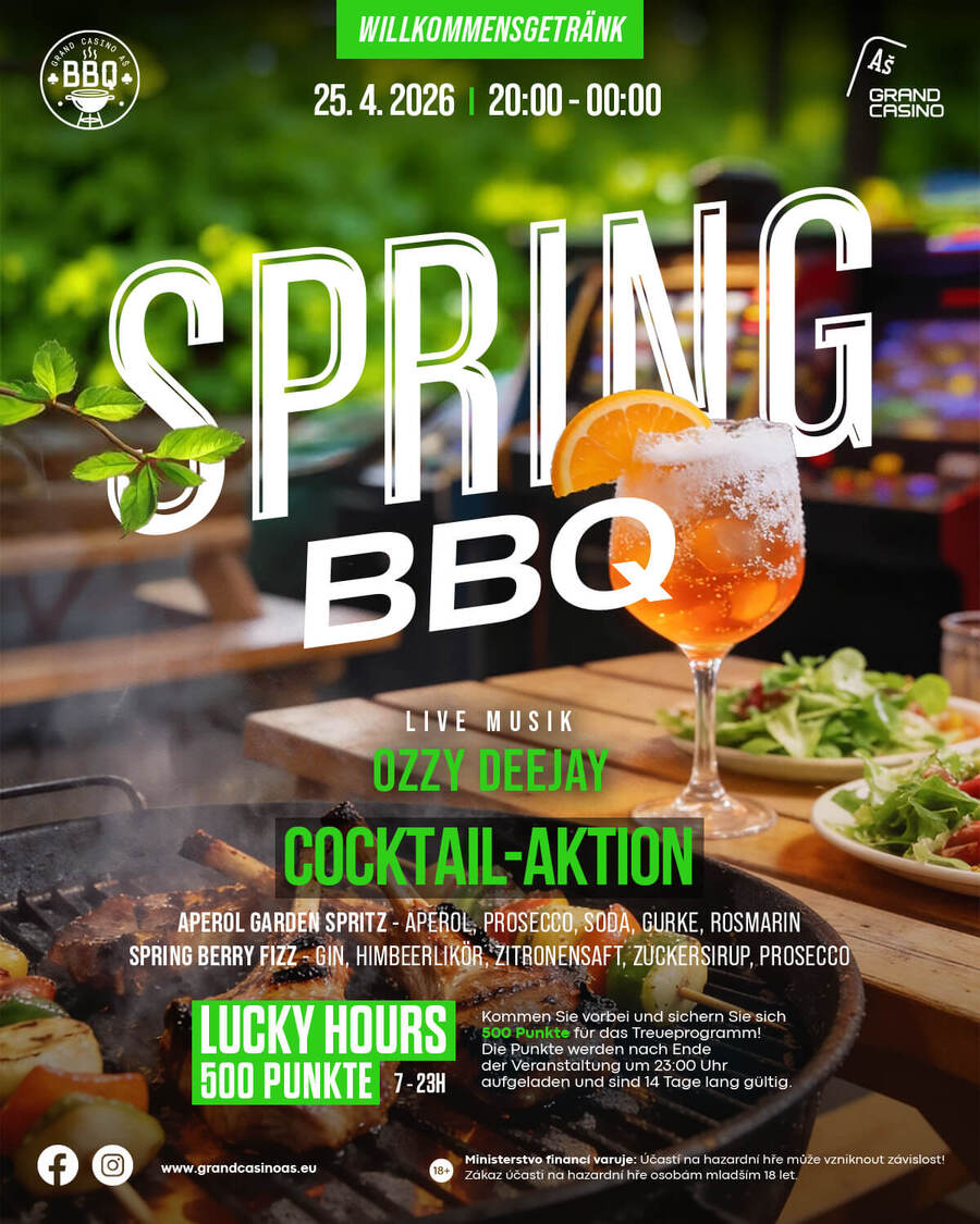 Sobotní Spring BBQ akce v&nbsp;Grand Casinu Aš