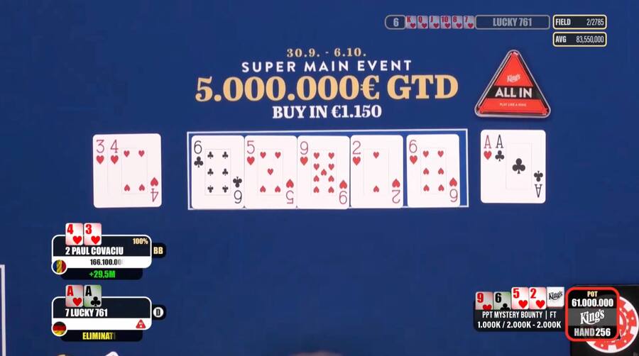 Rozhodující handa přinesla straight flush