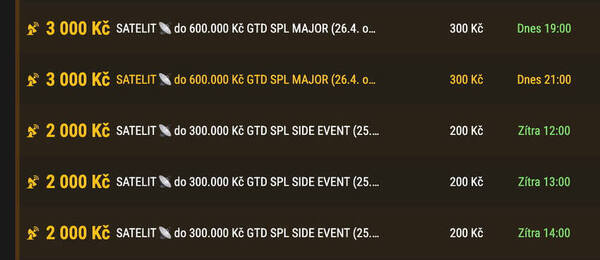 Satelity do SPL v lobby herny Synot Tip