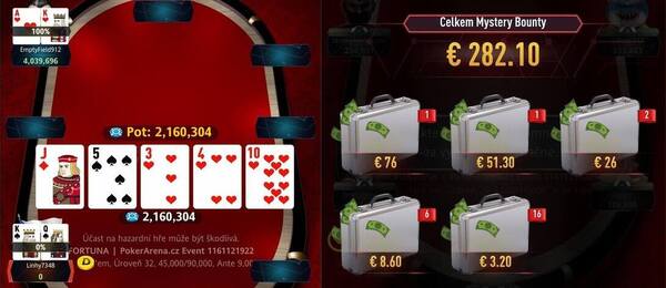 Zásadní dvě handy a rozdělení mystery bounty odměn v PA eventu na Fortuně