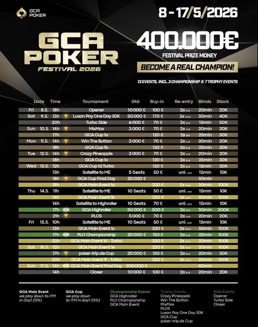 Program turnajů Grand Casino Aš
