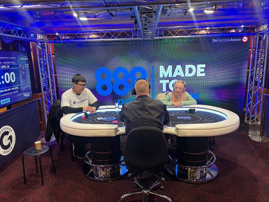 Lilian Welch v&nbsp;heads-upu 888poker UK Poker League Main Eventu