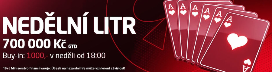 Nedělní Litr garantuje minimálně 700.000&nbsp;Kč prize pool