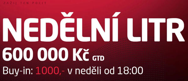 Zahrajte si Nedělní Litr s 600.000 Kč GTD