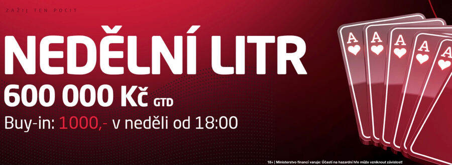 Zahrajte si Nedělní Litr s&nbsp;600.000&nbsp;Kč GTD