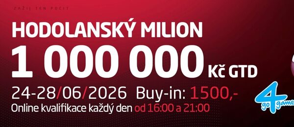 Kvalifikujte se do turnaje s garancí jeden milion korun