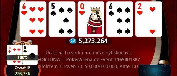 Poslední handa PokerArena Eventu na Fortuně