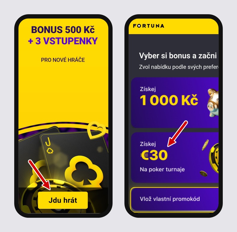 Zaregistruj se u&nbsp;Fortuny se vstupním bonusem na poker