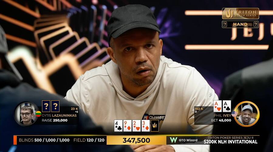 Phil Ivey na Triton Poker Series v&nbsp;Jeju
