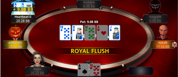 Royal Flush v eventu Fortuna Poker Liga 12
