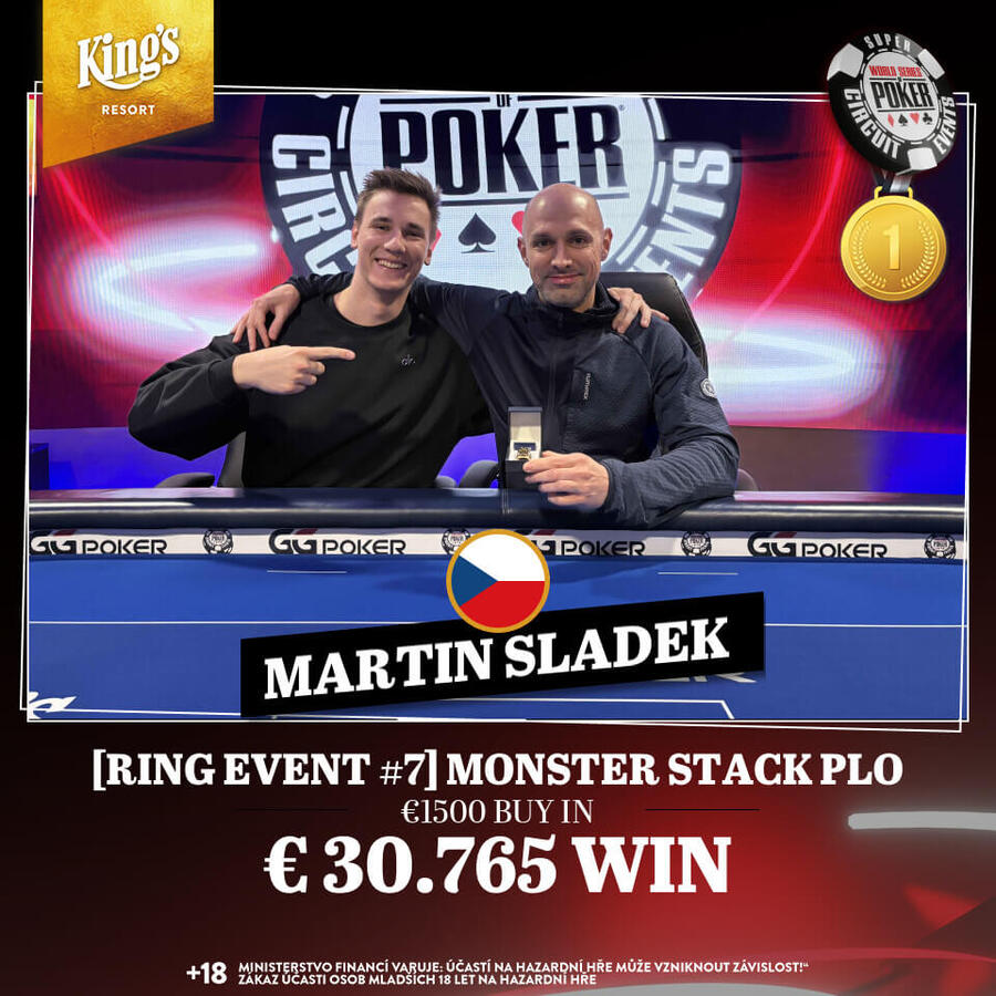 Martin Sládek vyhrál v&nbsp;Rozvadově WSOPC prsten